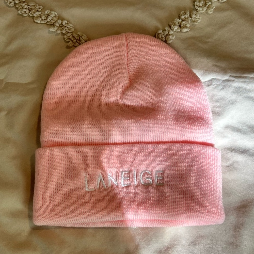 LANEIGE Blush Pink Beanie